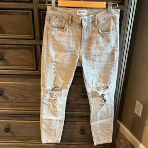 Agolde gray straight jean